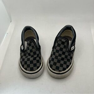 Vans Toddler Off The Wall  Checker Black Grey Slip On Skate Shoes Size 4 Toddler